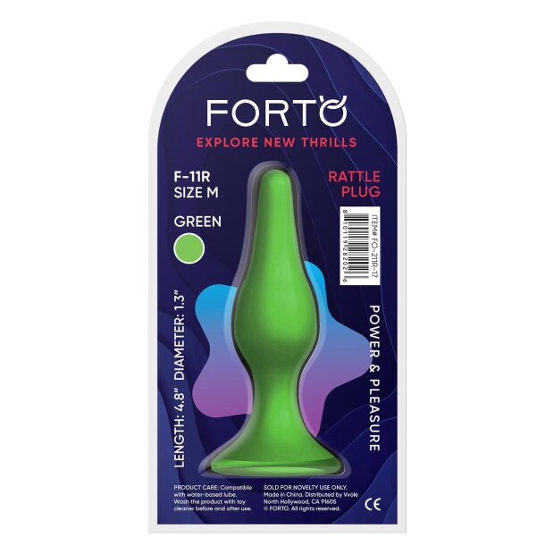 Forto F-11R Rattler Lungo Analplug Medium Grün Ø 3,3 cm