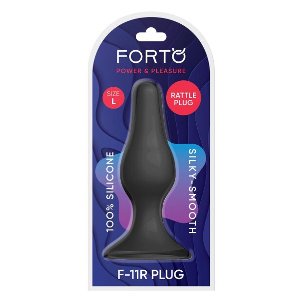 Forto F-11R Rattler Lungo Plug Anal Large Noir Ø 3,8 cm