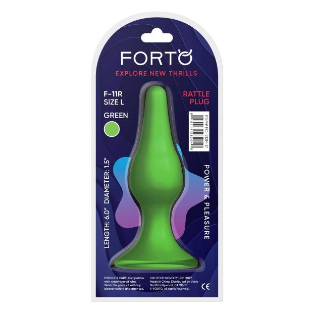 Forto F-11R Rattler Lungo Plug Anal Large Vert Ø 3,8 cm