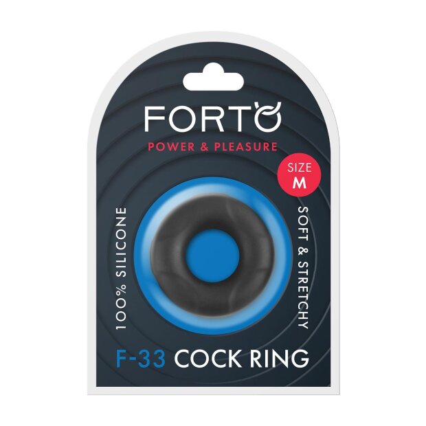 Forto F-33 Anneau pénien Medium Noir Ø 2,1 cm