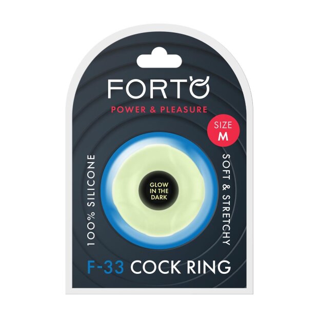 Forto F-33 Penis Ring Medium Yellow Glow in the Dark Ø 2.1 cm