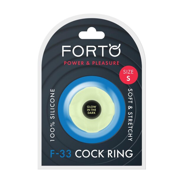Forto F-33 Penis Ring Small Yellow Glow in the Dark Ø 1.7 cm