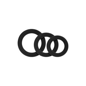 Forto F-61 3-piece penis ring set Black Ø 3.1...