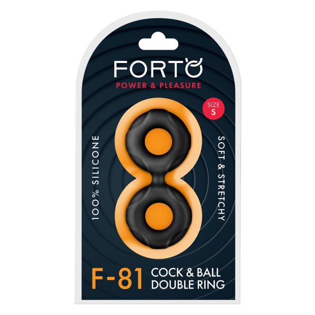 Forto F-81 Double Ring Penis- und Hodenring Schwarz Ø 1,8 cm
