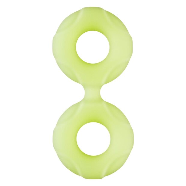 Forto F-81 Double Ring Anneau pénis et testicules Jaune Glow in the Dark Ø 1,8 cm