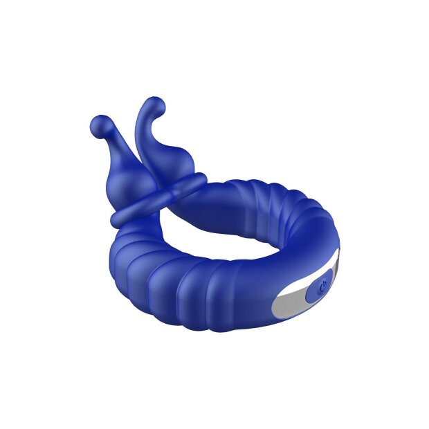 Forto F-24 Textured Vibrating Cockring Blue Ø 7 cm
