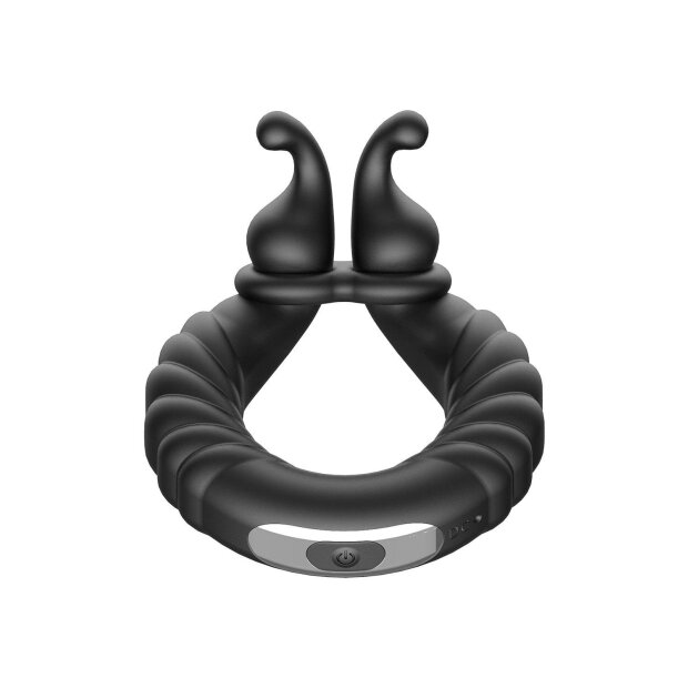 Forto F-24 Textured Vibrating Cockring Schwarz Ø 7 cm
