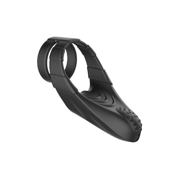 Forto F-48 Doppel-C-Ring mit Perineum-Vibration Schwarz Ø 5 cm