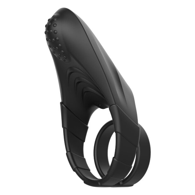 Forto F-48 Doppel-C-Ring mit Perineum-Vibration Schwarz Ø 5 cm