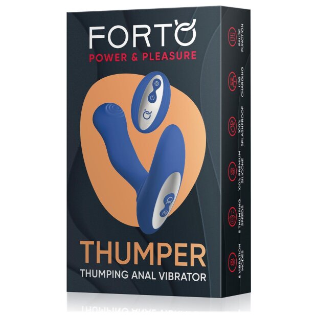 Forto Thumper Prostate Massager with Vibration Blue Ø 3.6 cm