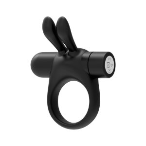 Forto Bunny Penisring mit Vibration Schwarz Ø 4 cm
