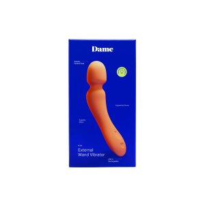 Dame Min Mini Wand Vibrator Orange