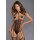 Fishnet & Lace Teddy Bodystocking Black One Size