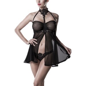 GREY VELVET 2-piece set (negligee, panty) L/XL