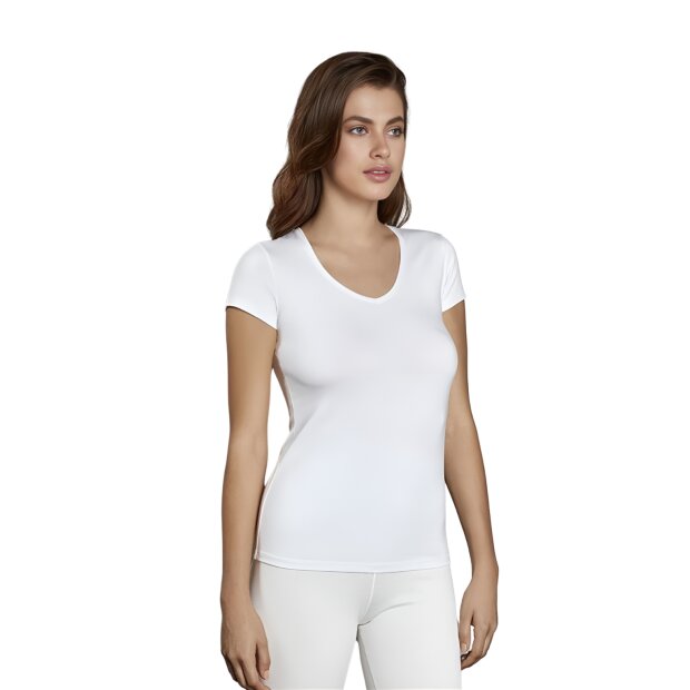 Doreanse Thermal Frauen kurzarm T-Shirt weiß S