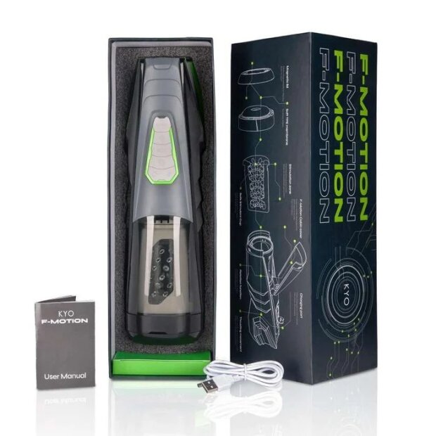 Motsutoys Kyo F-Motion Masturbator Vibration Gray Black