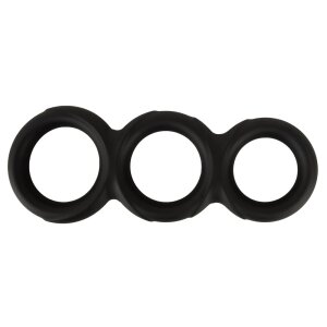 Erecto Triple Penis Ring Black Ø 2.6-3.1 cm