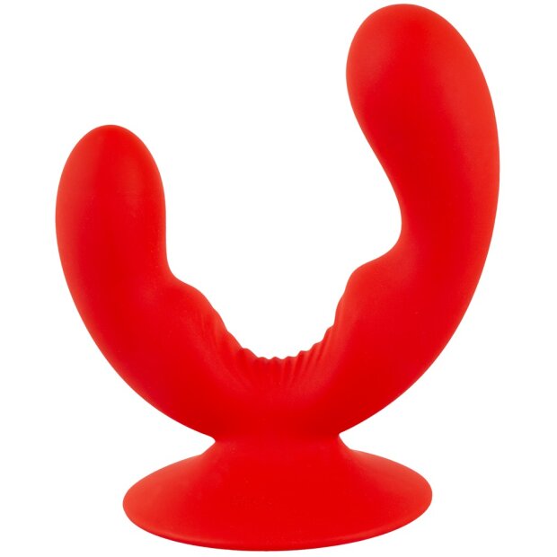 You2Toys Double Vibrator with Suction Base Red