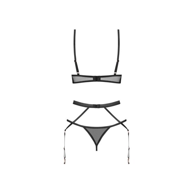 Obsessive Euridia 3-Piece Lingerie Set Black XL-2XL