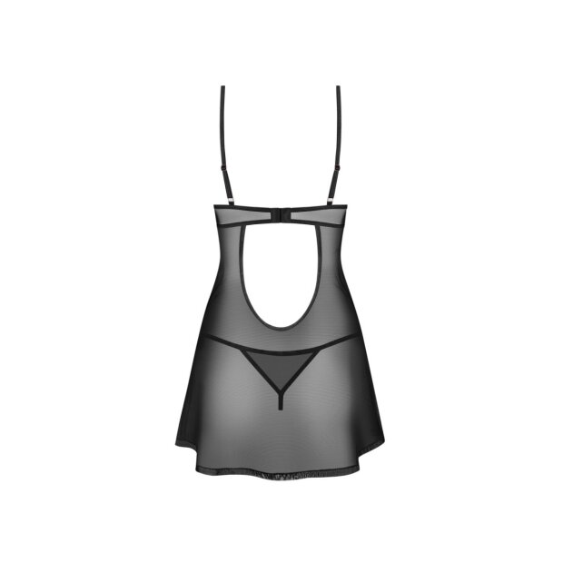 Obsessive Euridia Chemise & Tanga Noir XS-S