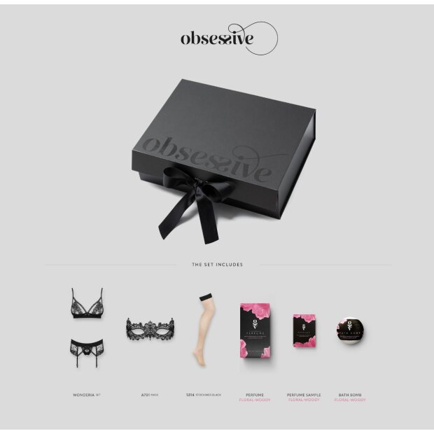 Obsessive Wonderia Coffret cadeau 6 pièces Noir S-M