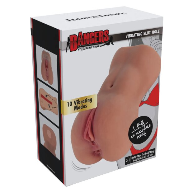 Hidden Desire Slut Hole Masturbateur vaginal réaliste avec vibration Beige