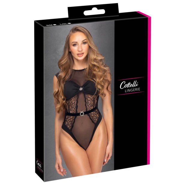 Cottelli Collection body with lace black S-M