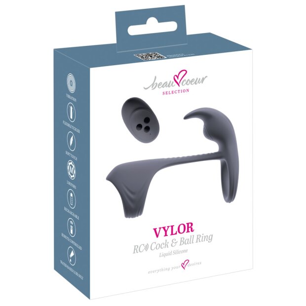 beau cœur VYLOR RC Vibrating Penis Sleeve with Clitoral Stimulator