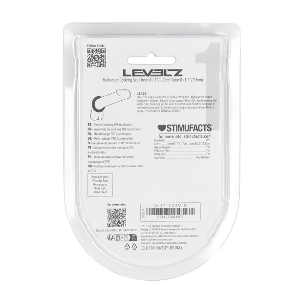 Levelz Penisring Set 4-teilig Mehrfarbig