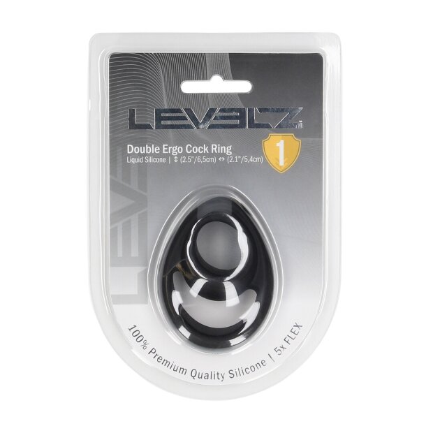 Levelz Double Ergo Silicone Cock Ring Black