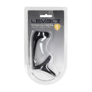 Levelz Tri O Silicone Shaft Cock and Ball Ring Black