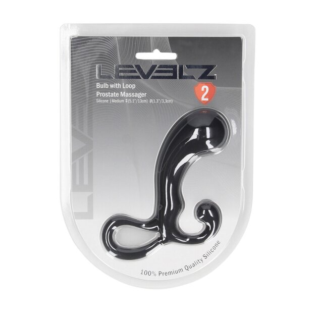 Levelz Silikon Prostata Stimulator mit Kugel und Schlaufe M Schwarz