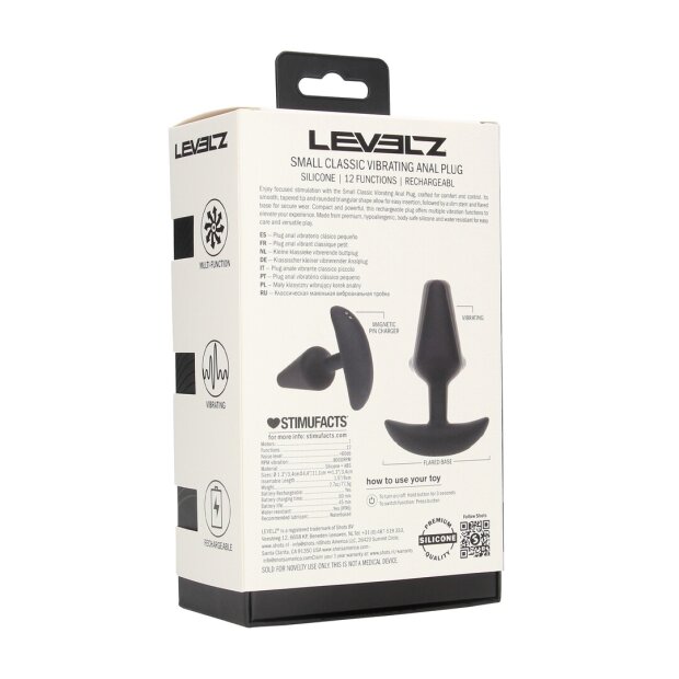 Levelz Klassischer kleiner vibrierender Silikon Analplug Schwarz