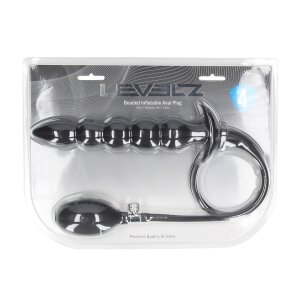 Levelz Beaded Inflatable Silicone Anal Plug Black
