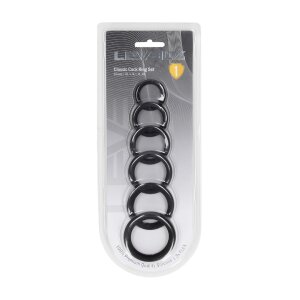 Levelz Klassisches Silikon Penisring-Set 6-teilig Schwarz