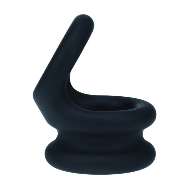 Levelz Anneau pénien Wide Double O en silicone Noir Taille S