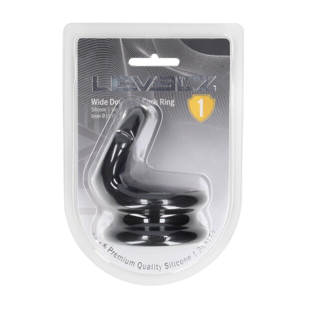 Levelz Wide Double O Silicone Cock Ring Black Size L