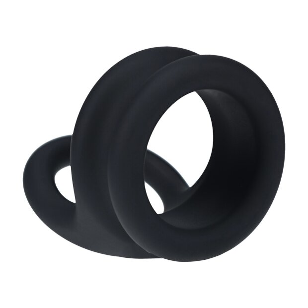 Levelz Wide Double O Silicone Cock Ring Black Size L