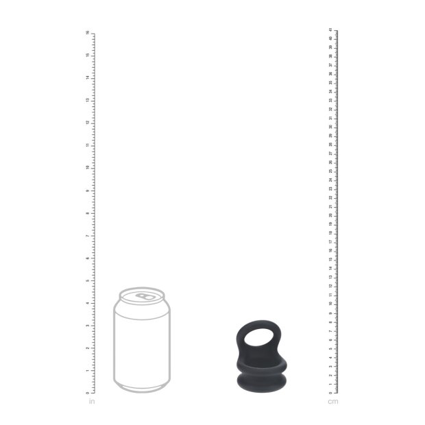 Levelz Wide Double O Silicone Cock Ring Black Size L