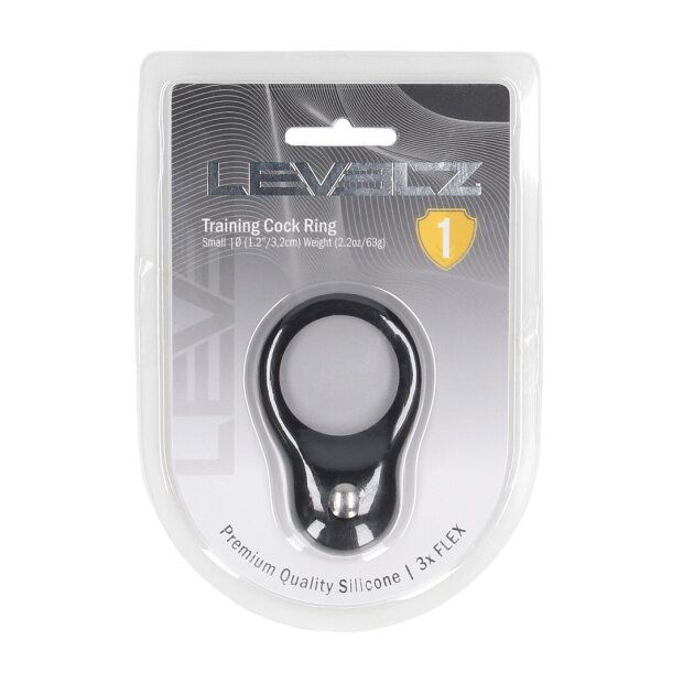 Levelz Anneau pénien d’entraînement en silicone Noir Taille S