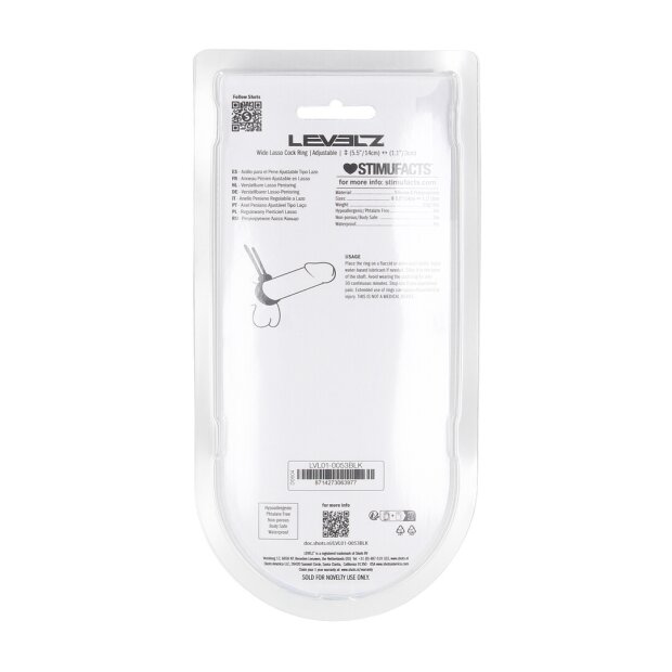 Levelz Abnehmbarer Silicone Penisring mit Schieberegler Schwarz