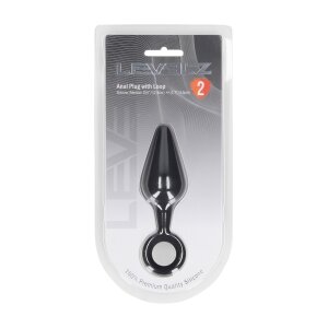 Levelz Silicone Anal Plug with Loop M Black