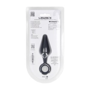 Levelz Silicone Anal Plug with Loop M Black