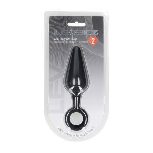 Levelz Silicone Anal Plug with Loop L Black