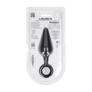 Levelz Silicone Anal Plug with Loop L Black