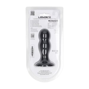 Levelz Doppel Silikon Analplug mit Rassel M Schwarz