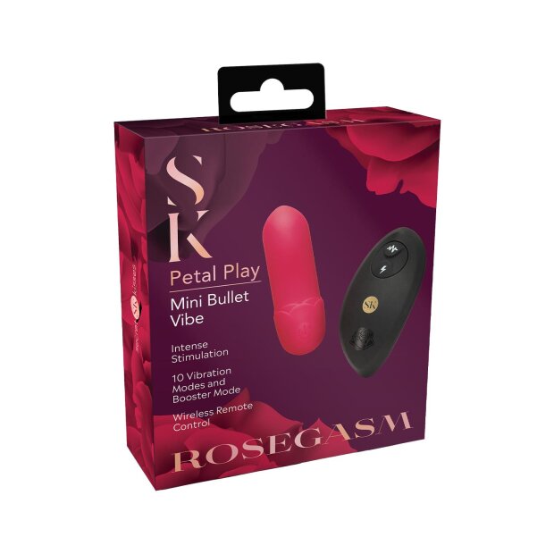 Secret Kisses Rosegasm Petal Play Mini Bullet Vibrator Pink 7,5 cm Ø 1,3 cm