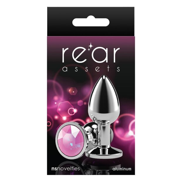 NS Novelties Rear Assets Plug anal argent S avec pierre rose