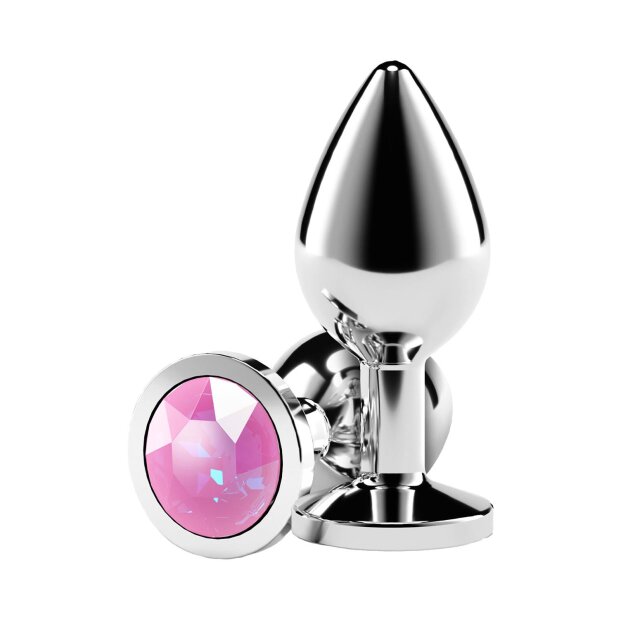 NS Novelties Rear Assets Plug anal argent M avec pierre rose