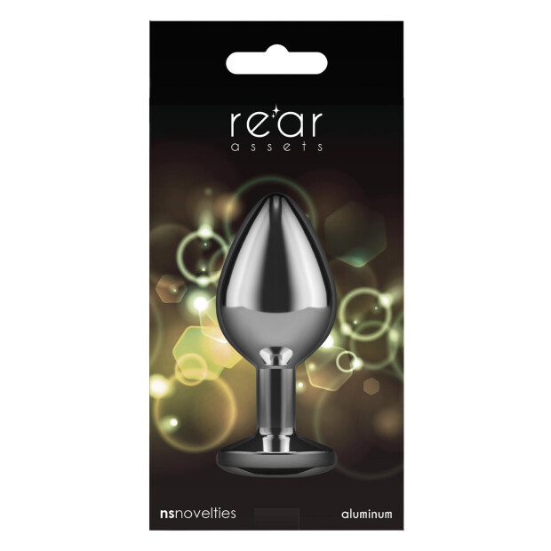 NS Novelties Rear Assets Plug anal argent M avec pierre jaune